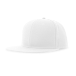 Casquette en sergé de polyester recyclé avec visière plate 300 g/m² couleur blanc