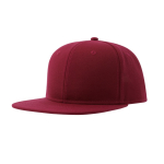 Casquette en sergé de polyester recyclé avec visière plate 300 g/m² couleur rouge foncé