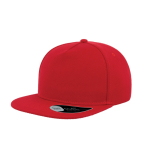Casquette partiellement en laine avec visière plate 400 g/m² couleur rouge