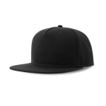 Casquette en polyester recyclé avec visière plate 5 panneaux 300 g/m² couleur noir vue 11