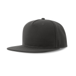 Casquette en polyester recyclé avec visière plate 5 panneaux 300 g/m² couleur gris foncé