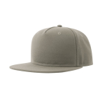 Casquette en polyester recyclé avec visière plate 5 panneaux 300 g/m² couleur gris clair