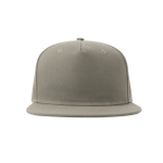 Casquette en polyester recyclé avec visière plate 5 panneaux 300 g/m² couleur gris clair vue détaillée 6