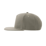 Casquette en polyester recyclé avec visière plate 5 panneaux 300 g/m² couleur gris clair