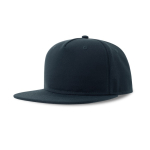 Casquette en polyester recyclé avec visière plate 5 panneaux 300 g/m² couleur bleu marine