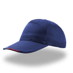 Casquette en coton coloré avec drapeau italien sur la visière couleur bleu roi