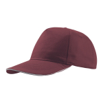Casquette en coton léger avec visière contrastée en couleur 160 g/m² couleur bordeaux
