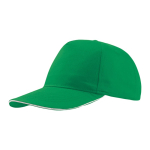 Casquette en coton léger avec visière contrastée en couleur 160 g/m² couleur vert