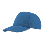 Casquette en coton léger avec visière contrastée en couleur 160 g/m² couleur bleu roi