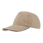 Casquette en coton léger avec visière contrastée en couleur 160 g/m² couleur kaki