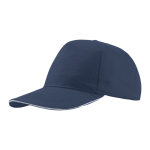 Casquette en coton léger avec visière contrastée en couleur 160 g/m² couleur bleu marine