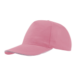 Casquette en coton léger avec visière contrastée en couleur 160 g/m² couleur rose clair 