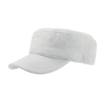 Casquette en coton de style militaire avec fermeture velcro 235 g/m² couleur blanc