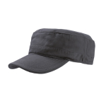 Casquette en coton de style militaire avec fermeture velcro 235 g/m² couleur gris foncé