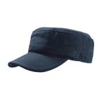 Casquette en coton de style militaire avec fermeture velcro 235 g/m² couleur bleu marine