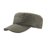 Casquette en coton de style militaire avec fermeture velcro 235 g/m² couleur vert olive