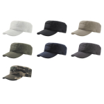 Casquette en coton de style militaire avec fermeture velcro 235 g/m²