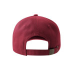 Casquette non structurée avec boucle et mélange de coton 280 g/m² couleur rouge foncé vue détaillée 2