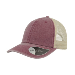 Casquette de camionneur vintage en coton avec maille arrière 250 g/m² couleur bordeaux