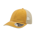 Casquette de camionneur vintage en coton avec maille arrière 250 g/m² couleur moutarde