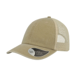 Casquette de camionneur vintage en coton avec maille arrière 250 g/m² couleur kaki
