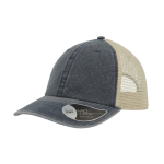 Casquette de camionneur vintage en coton avec maille arrière 250 g/m² couleur bleu marine