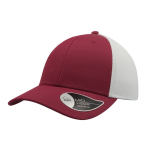 Casquette en nylon et maille de style sportif bicolore à 6 panneaux couleur bordeaux