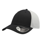 Casquette en nylon et maille de style sportif bicolore à 6 panneaux couleur noir vue 11