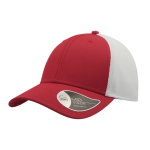 Casquette en nylon et maille de style sportif bicolore à 6 panneaux couleur rouge