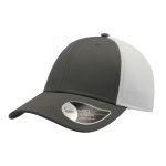 Casquette en nylon et maille de style sportif bicolore à 6 panneaux couleur gris clair