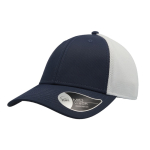 Casquette en nylon et maille de style sportif bicolore à 6 panneaux couleur bleu marine