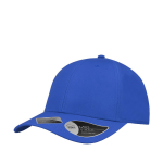 Casquette fabriquée à partir de bouteilles avec visière 115 g/m² couleur bleu roi vue avec impression