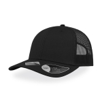 Casquette en coton recyclé à 6 panneaux avec maille arrière 250 g/m² couleur noir vue 11