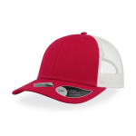 Casquette en coton recyclé à 6 panneaux avec maille arrière 250 g/m² couleur rouge