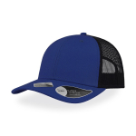 Casquette en coton recyclé à 6 panneaux avec maille arrière 250 g/m² couleur bleu roi