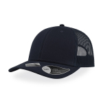 Casquette en coton recyclé à 6 panneaux avec maille arrière 250 g/m² couleur bleu marine