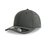 Casquette en polyester recyclé avec fermeture velcro 255 g/m² couleur gris foncé