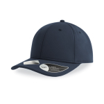 Casquette en polyester recyclé avec fermeture velcro 255 g/m² couleur bleu marine