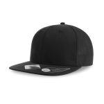 Casquette en polyester recyclé avec visière plate, 6 panneaux 200 g/m² couleur noir vue 11
