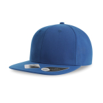 Casquette en polyester recyclé avec visière plate, 6 panneaux 200 g/m² couleur bleu roi