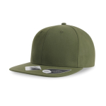 Casquette en polyester recyclé avec visière plate, 6 panneaux 200 g/m² couleur vert olive