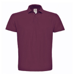 Polo pour homme en coton piqué avec 2 boutons 180 g/m² B&C couleur bordeaux