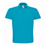 Polo pour homme en coton piqué avec 2 boutons 180 g/m² B&C couleur bleu lagon