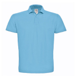 Polo pour homme en coton piqué avec 2 boutons 180 g/m² B&C couleur bleu ciel