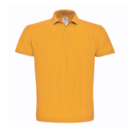 Polo pour homme en coton piqué avec 2 boutons 180 g/m² B&C couleur jaune foncé