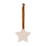 Décoration en forme d'étoile de Noël avec ruban en velours couleur marron troisième vue