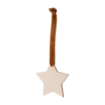 Décoration en forme d'étoile de Noël avec ruban en velours couleur marron quatrième vue