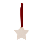 Décoration en forme d'étoile de Noël avec ruban en velours couleur rouge troisième vue