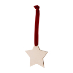 Décoration en forme d'étoile de Noël avec ruban en velours couleur rouge quatrième vue
