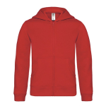 Sweat à capuche pour enfant en coton et polyester 280 g/m² B&C couleur rouge